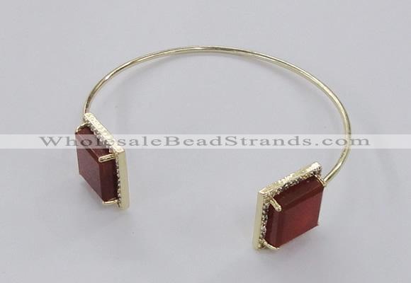 CGB868 15*15mm square agate gemstone bangles wholesale