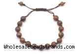 CGB8683 8mm,10mm round elephant skin jasper adjustable macrame bracelets