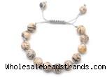 CGB8695 8mm,10mm round feldspar adjustable macrame bracelets