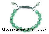 CGB8701 8mm,10mm round green agate adjustable macrame bracelets