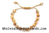 CGB8725 8mm,10mm round golden tiger eye adjustable macrame bracelets