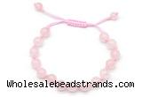 CGB8741 8mm,10mm round rose quartz adjustable macrame bracelets