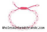 CGB8742 8mm,10mm round grade A rose quartz adjustable macrame bracelets