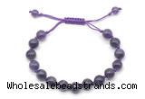 CGB8749 8mm,10mm round amethyst adjustable macrame bracelets