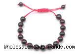 CGB8750 8mm,10mm round garnet adjustable macrame bracelets