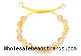 CGB8751 8mm,10mm round citrine adjustable macrame bracelets