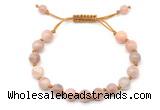 CGB8752 8mm,10mm round sunstone adjustable macrame bracelets