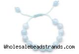 CGB8758 8mm,10mm round aquamarine adjustable macrame bracelets