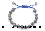 CGB8776 8mm,10mm round grade A labradorite adjustable macrame bracelets