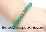 CGB8832 8mm, 10mm green agate & drum hematite power beads bracelets