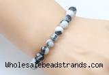 CGB8844 8mm, 10mm black & white jasper & drum hematite power beads bracelets