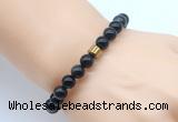 CGB8852 8mm, 10mm black obsidian & drum hematite power beads bracelets