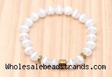 CGB8860 8mm, 10mm tibetan agate, drum & rondelle hematite beaded bracelets