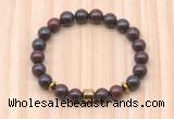 CGB8868 8mm, 10mm brecciated jasper, drum & rondelle hematite beaded bracelets