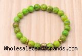 CGB8873 8mm, 10mm green sea sediment jasper, drum & rondelle hematite beaded bracelets