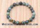 CGB8877 8mm, 10mm African turquoise, drum & rondelle hematite beaded bracelets