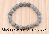 CGB8879 8mm, 10mm labradorite, drum & rondelle hematite beaded bracelets