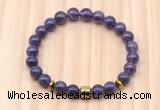 CGB8884 8mm, 10mm amethyst, drum & rondelle hematite beaded bracelets