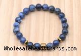 CGB8885 8mm, 10mm sodalite, drum & rondelle hematite beaded bracelets