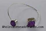 CGB889 12mm - 14*15mm freeform druzy agate gemstone bangles