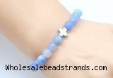 CGB8891 8mm, 10mm blue agate & cross hematite power beads bracelets