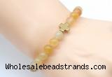 CGB8895 8mm, 10mm yellow aventurine & cross hematite power beads bracelets