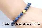 CGB8915 8mm, 10mm sodalite & cross hematite power beads bracelets