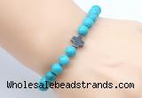 CGB8916 8mm, 10mm turquoise & cross hematite power beads bracelets