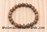 CGB8929 8mm, 10mm elephant skin jasper, cross & rondelle hematite beaded bracelets