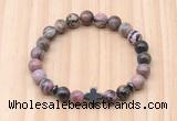 CGB8936 8mm, 10mm rhodonite, cross & rondelle hematite beaded bracelets