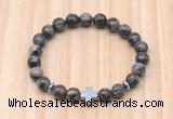 CGB8938 8mm, 10mm grey opal, cross & rondelle hematite beaded bracelets