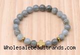 CGB8939 8mm, 10mm labradorite, cross & rondelle hematite beaded bracelets