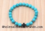 CGB8946 8mm, 10mm turquoise, cross & rondelle hematite beaded bracelets