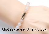 CGB8954 8mm, 10mm pink aventurine & rondelle hematite beaded bracelets