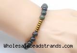 CGB8961 8mm, 10mm dragon blood jasper & rondelle hematite beaded bracelets