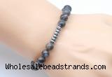 CGB8968 8mm, 10mm grey opal & rondelle hematite beaded bracelets