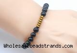 CGB8971 8mm, 10mm golden obsidian & rondelle hematite beaded bracelets