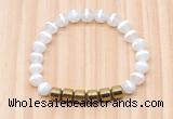 CGB8980 8mm, 10mm tibetan agate & drum hematite beaded bracelets