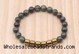 CGB8991 8mm, 10mm dragon blood jasper & drum hematite beaded bracelets