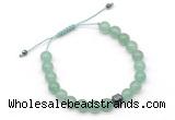 CGB9023 8mm, 10mm green aventurine & drum hematite adjustable bracelets