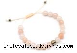 CGB9024 8mm, 10mm pink aventurine & drum hematite adjustable bracelets