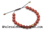 CGB9027 8mm, 10mm red jasper & drum hematite adjustable bracelets