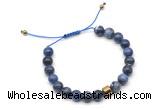 CGB9045 8mm, 10mm sodalite & drum hematite adjustable bracelets