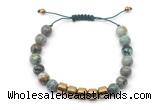 CGB9077 8mm, 10mm African turquoise & drum hematite adjustable bracelets