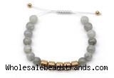 CGB9079 8mm, 10mm labradorite & drum hematite adjustable bracelets