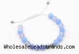 CGB9101 8mm, 10mm blue agate & rondelle hematite adjustable bracelets