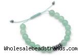 CGB9103 8mm, 10mm green aventurine & rondelle hematite adjustable bracelets