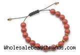 CGB9107 8mm, 10mm red jasper & rondelle hematite adjustable bracelets