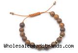 CGB9109 8mm, 10mm elephant skin jasper & rondelle hematite adjustable bracelets