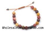 CGB9115 8mm, 10mm mookaite & rondelle hematite adjustable bracelets